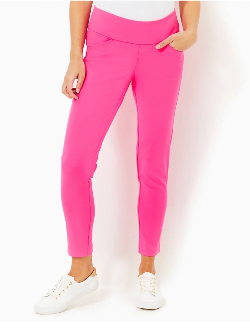 Lilly Pulitzer 12 Solid PASSION FRUIT PINK CORSO PANTS Luxletic Active UPF50+